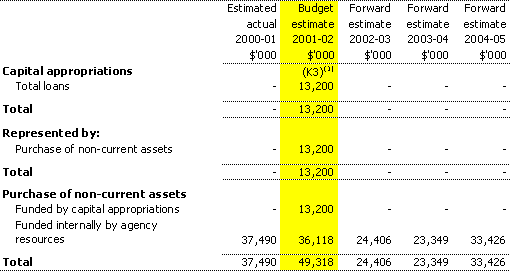 Table 3.4: Agency capital budget statement