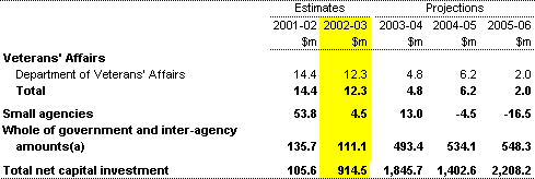 Table A3: Net capital investment by agency (continued) 