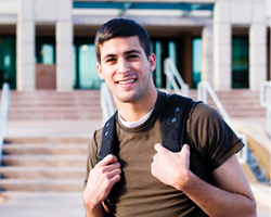 Image: Student with backpack