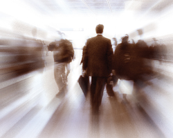 Image: Blurred people walking