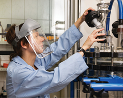 Image: Man wearing face protector