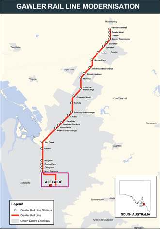 Map: Gawler Rail Line Modernisation