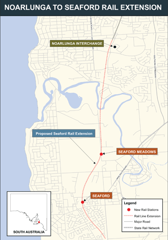 Map: Noarlunga To Seaford Rail Extension