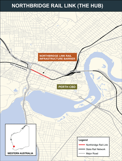 Map: Northbridge Rail Link