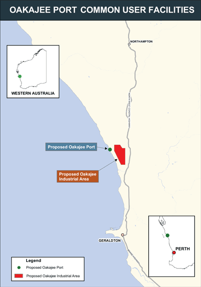 Map: Oakajee Port Common User Facilities