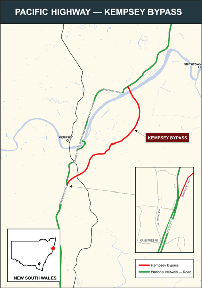 Map: Pacific Hwy Kempsey Bypass