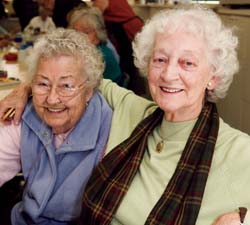 Image: two women smiling