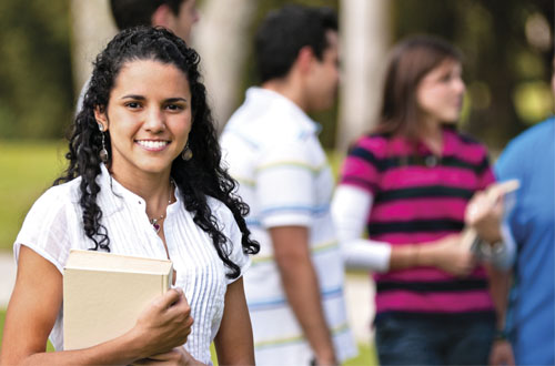 Image: Female student smiling