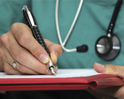 Image: Doctor writing