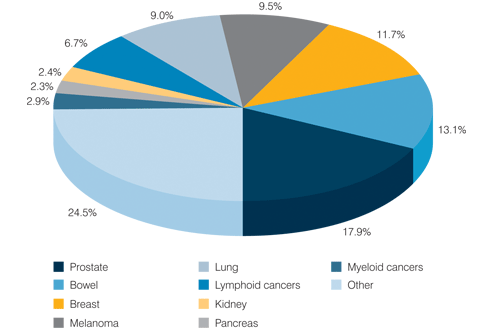Chart: People diagnosed with cancer in 2007