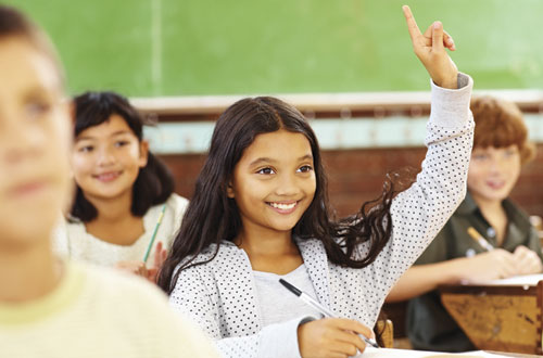 Photo: A girl asking a questions