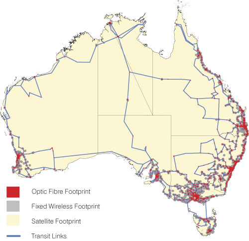 Photo: A map - The NBN will provide coverage to all of Australia by 2020