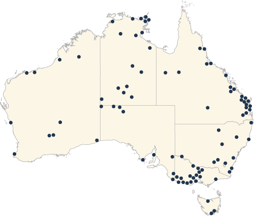 Photo: Map of Health and Hospital Fund regional priority 
                                round locations - Round 3
