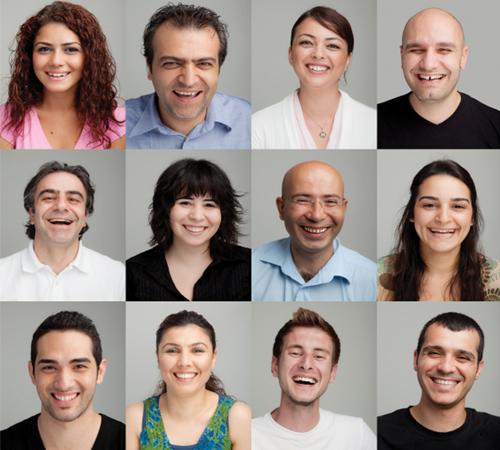 Photo: 12 seperate photo's of smiling people
