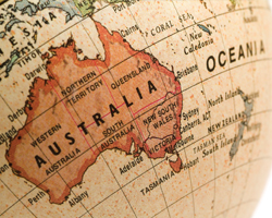 Image: Picture of map of Australia on a globe