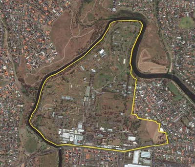 Overhead view of the defence site at Maribyrnong