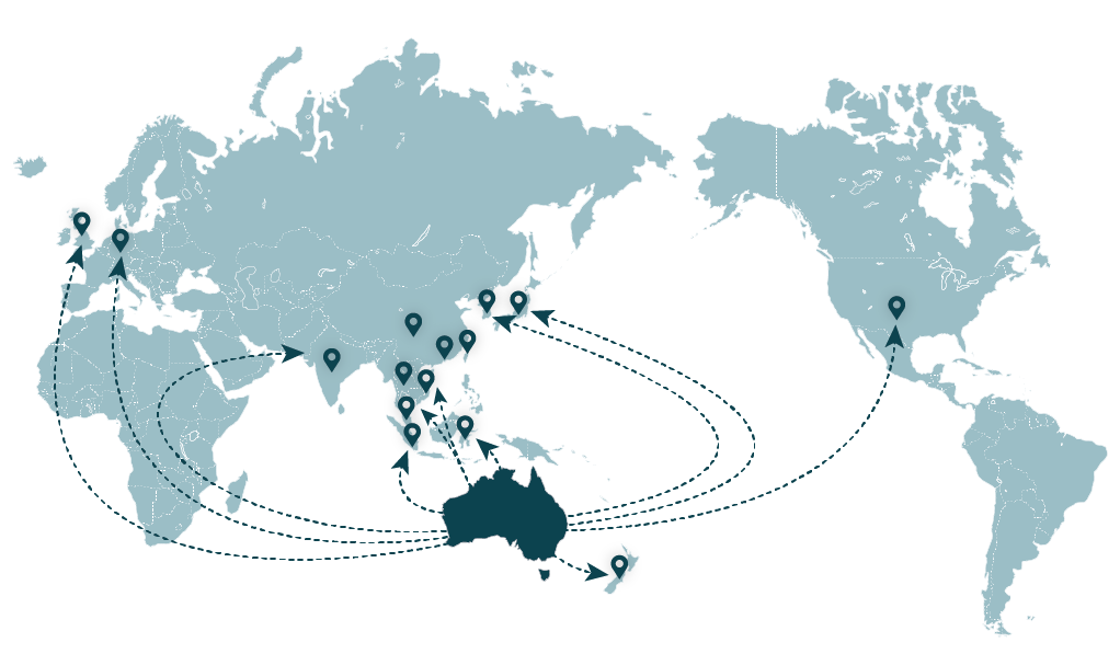 Infographic: This image shows Australia’s top 15 export markets.
